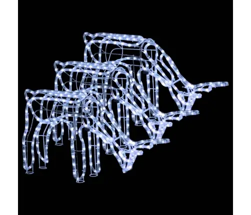 Ziemeļbriežu Figūras, 3 Gab., Vēsi Baltas, 73X31X45 Cm Vidaxl