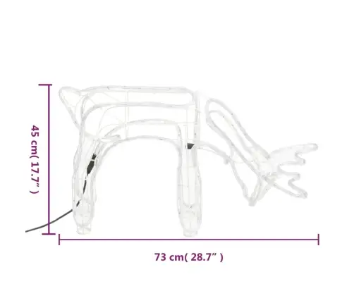 Ziemeļbriežu Figūras, 3 Gab., Vēsi Baltas, 73X31X45 Cm Vidaxl