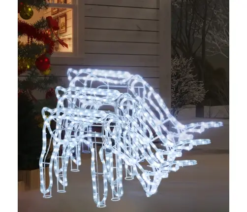 Ziemeļbriežu Figūras, 3 Gab., Vēsi Baltas, 73X31X45 Cm Vidaxl