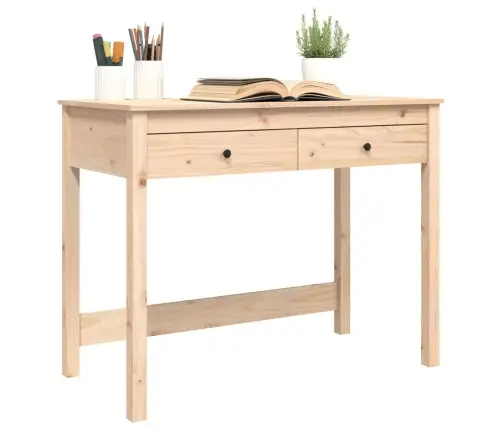 Rakstāmgalds Ar Atvilktnēm, 100X50X78 Cm, Priedes Koks Vidaxl