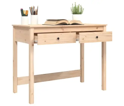 Rakstāmgalds Ar Atvilktnēm, 100X50X78 Cm, Priedes Koks Vidaxl