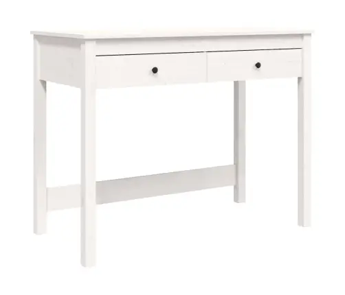 Rakstāmgalds Ar Atvilktnēm, Balts, 100X50X78 Cm, Priedes Koks Vidaxl