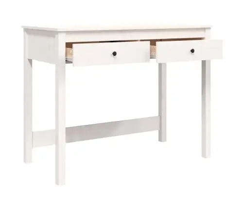 Rakstāmgalds Ar Atvilktnēm, Balts, 100X50X78 Cm, Priedes Koks Vidaxl