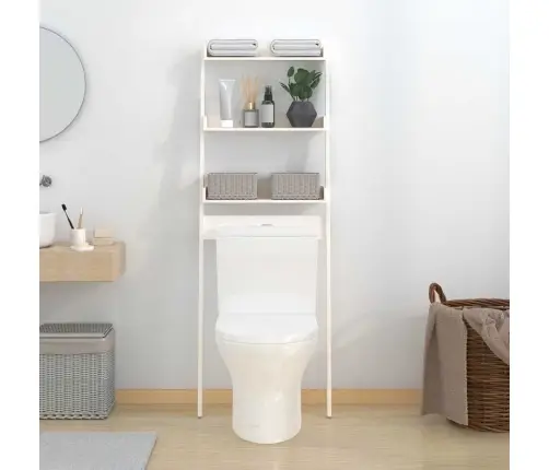 Tualeto Lentyna, Balta, 63,5X32X179cm Pušies Medienos Masyvas