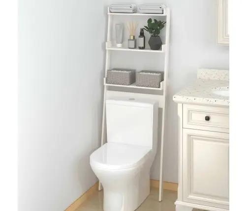 Tualeto Lentyna, Balta, 63,5X32X179cm Pušies Medienos Masyvas