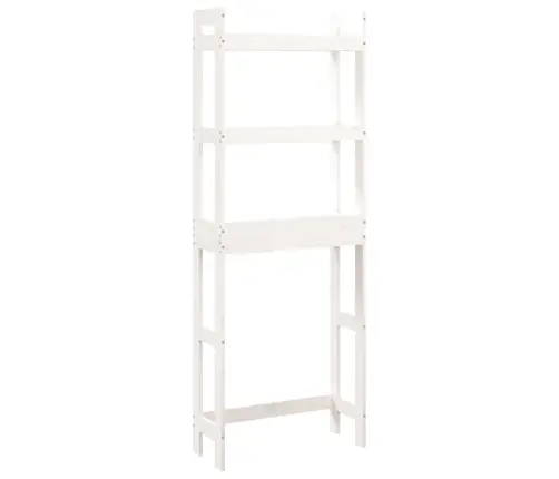 Tualetes Plaukts, Balts, 63X26X171 Cm, Priedes Masīvkoks Vidaxl