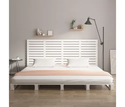 Seinale Kinnitatav Voodipeats, Valge, 206X3X91,5 cm Männipuit