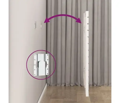 Seinale Kinnitatav Voodipeats, Valge, 206X3X91,5 cm Männipuit