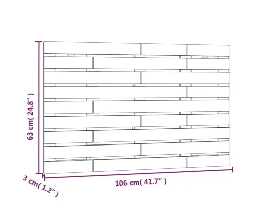 Sienas Galvgalis, 106X3X63 Cm, Priedes Masīvkoks Vidaxl