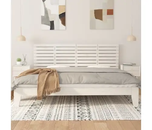 Sienas Galvgalis, Balts, 206X3X63 Cm, Priedes Masīvkoks Vidaxl