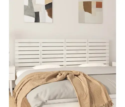 Sienas Galvgalis, Balts, 206X3X63 Cm, Priedes Masīvkoks Vidaxl