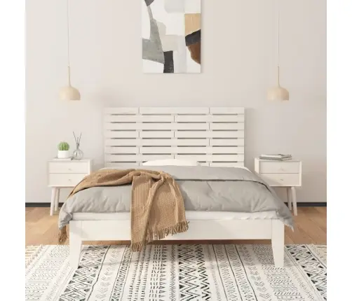 Sienas Galvgalis, Balts, 126X3X63 Cm, Priedes Masīvkoks Vidaxl