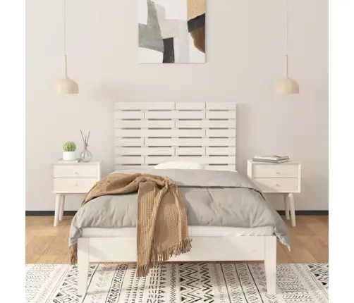 Sienas Galvgalis, Balts, 81X3X63 Cm, Priedes Masīvkoks Vidaxl