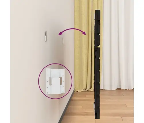 Seinale Kinnitatav Voodipeats, Must, 166X3X63 cm Männipuit