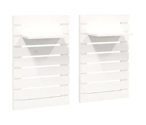 Sienas Plaukti Gultai, 2 Gab., Balti, Priedes Masīvkoks Vidaxl