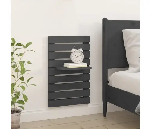 Sieninės Lentynos Prie Lovos, 2Vnt., Pilkos, Pušies Masyvas