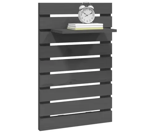 Sieninės Lentynos Prie Lovos, 2Vnt., Pilkos, Pušies Masyvas