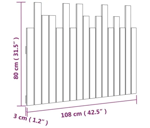 Seinale Kinnitatav Voodipeats, Meepruun, 108X3X80 cm Männipuit