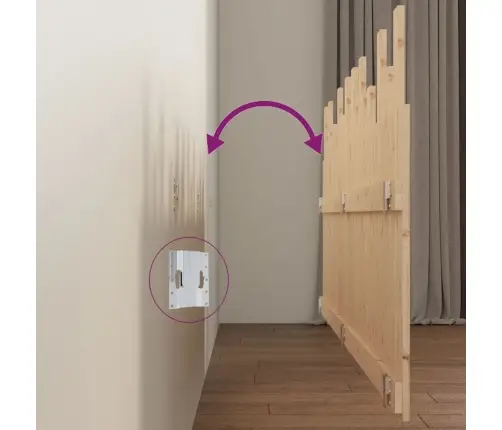 Sienas Galvgalis, 204X3X80 Cm, Priedes Masīvkoks Vidaxl