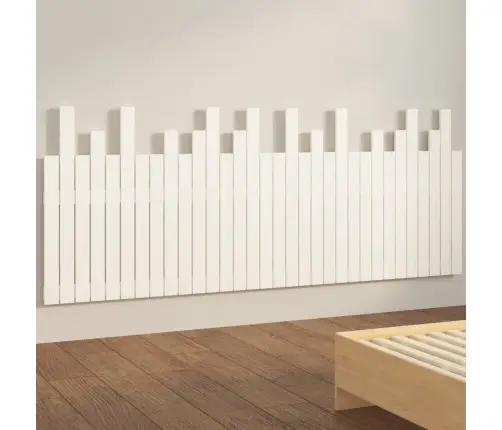Sienas Galvgalis, Balts, 204X3X80 Cm, Priedes Masīvkoks Vidaxl