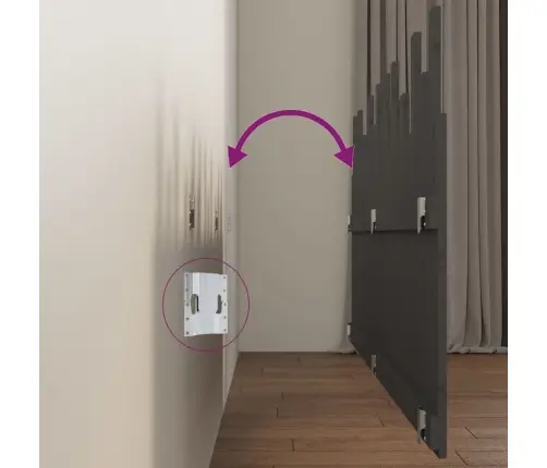 Sienas Galvgalis, 204X3X80 Cm, Priedes Masīvkoks Vidaxl