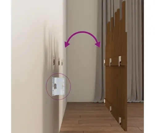 Seinale Kinnitatav Voodipeats, Meepruun, 127,5X3X80Cm Männipuit