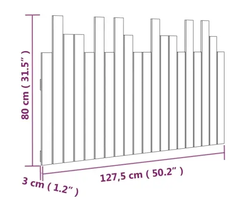 Seinale Kinnitatav Voodipeats, Meepruun, 127,5X3X80Cm Männipuit