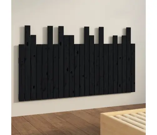Sienas Galvgalis, Melns, 146,5X3X80 Cm, Priedes Masīvkoks Vidaxl