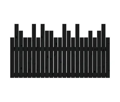 Sienas Galvgalis, Melns, 146,5X3X80 Cm, Priedes Masīvkoks Vidaxl