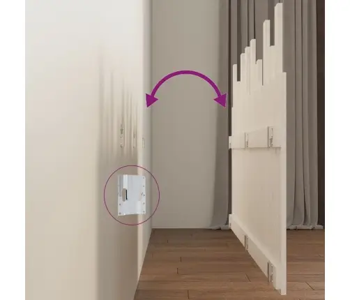 Sienas Galvgalis, Balts, 159,5X3X80 Cm, Priedes Masīvkoks Vidaxl