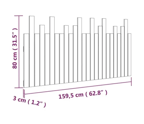 Galvgalis, Medus Brūns, 159,5X3X80 Cm, Priedes Masīvkoks Vidaxl
