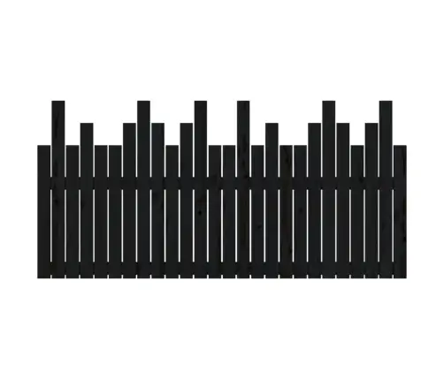 Sienas Galvgalis, Melns, 166X3X80 Cm, Priedes Masīvkoks Vidaxl