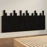 Sienas Galvgalis, Melns, 185X3X80 Cm, Priedes Masīvkoks Vidaxl
