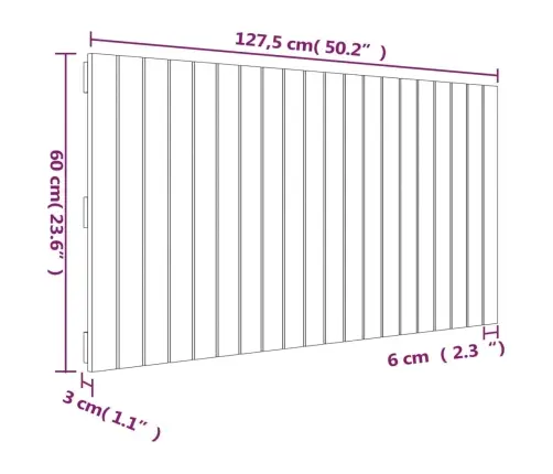 Sieninis Galvūgalis, Baltas, 127,5X3X60cm Pušies Masyvas