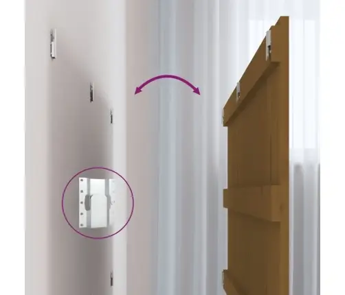 Galvgalis, Medus Brūns, 127,5X3X60 Cm, Priedes Masīvkoks Vidaxl