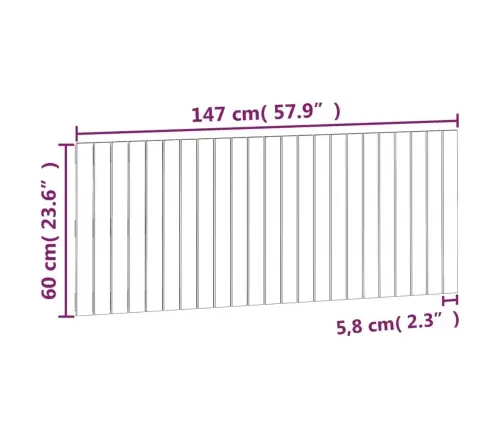 Seinale Kinnitatav Voodipeats, Meepruun, 147X3X60 cm Männipuit