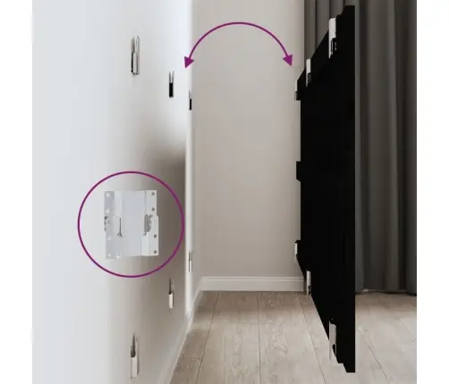 Sieninis Galvūgalis, Juodas, 147X3X60cm Pušies Masyvas