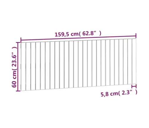 Seinale Kinnitatav Voodipeats, Valge, 159,5X3X60 cm Männipuit