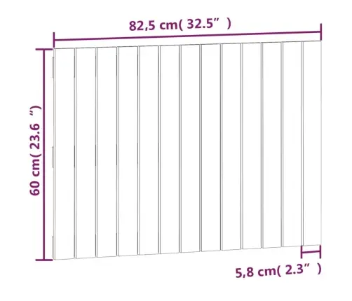 Sienas Galvgalis, 82,5X3X60 Cm, Priedes Masīvkoks Vidaxl