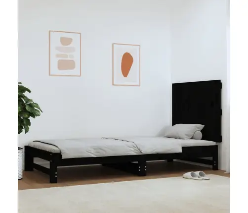 Sienas Galvgalis, Melns, 82,5X3X60 Cm, Priedes Masīvkoks Vidaxl