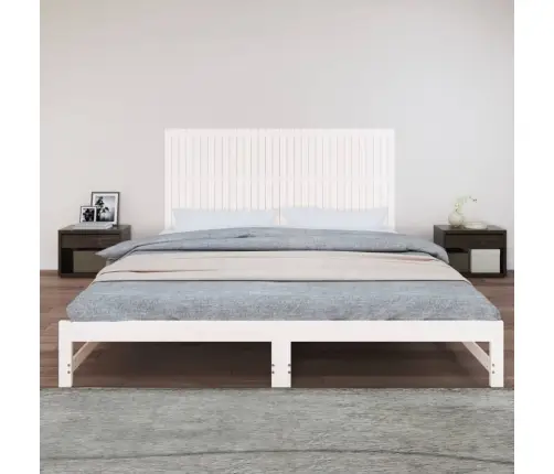 Sienas Galvgalis, Balts, 204X3X90 Cm, Priedes Masīvkoks Vidaxl