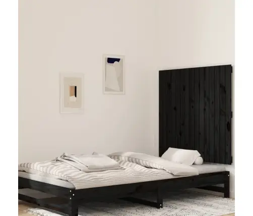 Sienas Galvgalis, Melns, 95,5X3X90 Cm, Priedes Masīvkoks Vidaxl