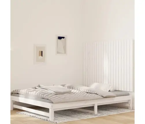 Sienas Galvgalis, Balts, 127,5X3X90 Cm, Priedes Masīvkoks Vidaxl