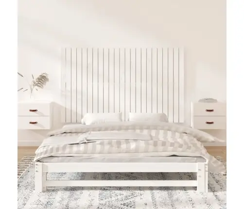 Sienas Galvgalis, Balts, 147X3X90 Cm, Priedes Masīvkoks Vidaxl