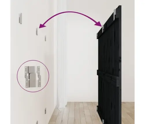 Sienas Galvgalis, Melns, 159,5X3X90 Cm, Priedes Masīvkoks Vidaxl