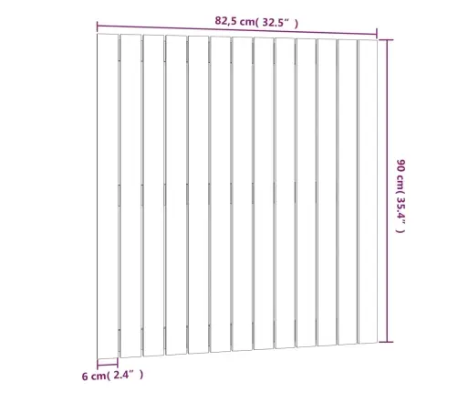 Sienas Galvgalis, 82,5X3X90 Cm, Priedes Masīvkoks Vidaxl