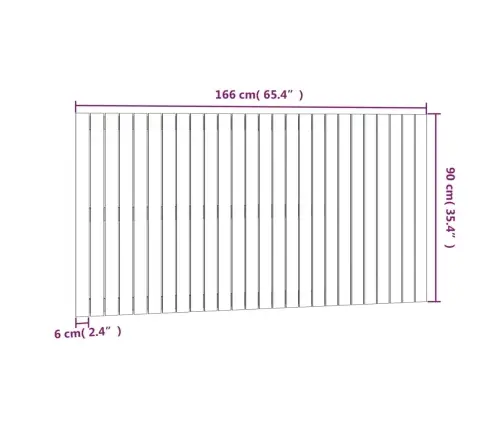 Seinale Kinnitatav Voodipeats, Meepruun, 166X3X90 cm Männipuit