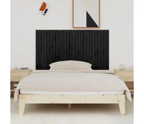 Sienas Galvgalis, Melns, 166X3X90 Cm, Priedes Masīvkoks Vidaxl