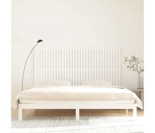 Seinale Kinnitatav Voodipeats, Valge, 204X3X110 cm Männipuit