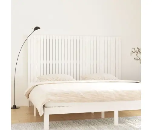 Seinale Kinnitatav Voodipeats, Valge, 204X3X110 cm Männipuit